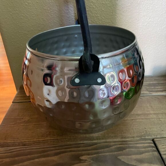 Hammered Metal Large Silver Pumpkin - Picture 13 of 16